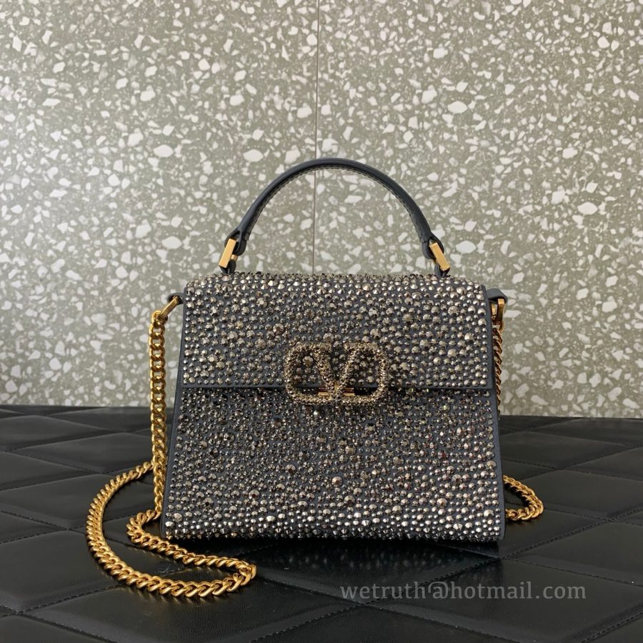 batch_IMG_0889 Valentino Swarovski crystal-embellished bag 0097 Grey - Image 1