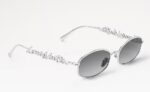 Z3171U LV Script Metal Round Sunglasses - Image 4