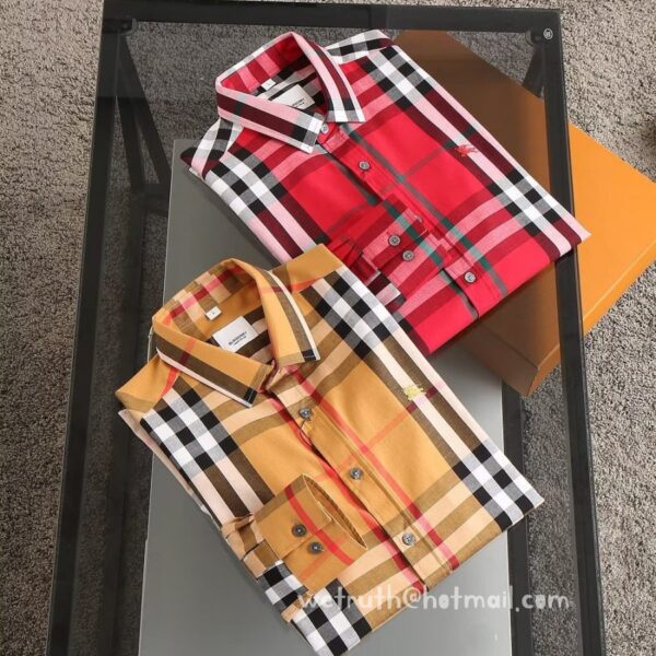 Burberry Check Cotton Shirt Mens Wear 9045