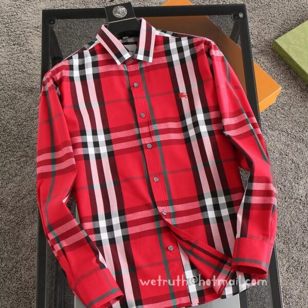 Burberry Check Cotton Shirt Mens Wear 9042