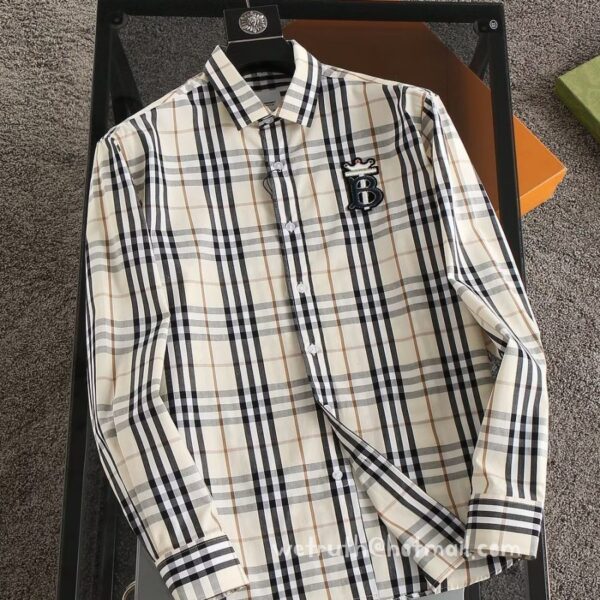 Burberry Check Cotton Shirt Mens Wear 9048