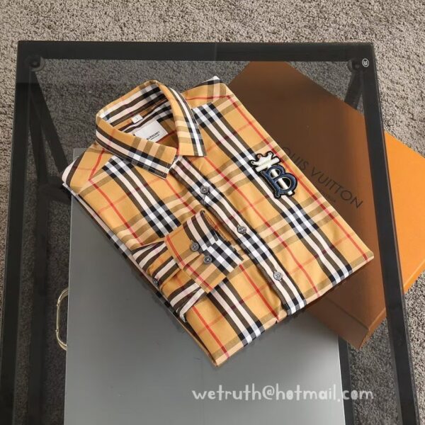 Burberry Check Cotton Shirt Mens Wear 9049