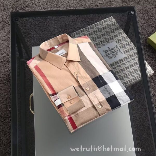 Burberry Check Cotton Shirt Mens Wear 9051
