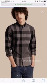 Luxury Mens Shirts Burberry Cotton Check Shirt 1608