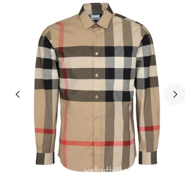 Luxury Mens Shirts Burberry Cotton Check Shirt 1611