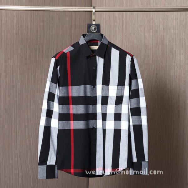 Luxury Mens Shirts Burberry Cotton Check Shirt 1612