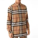 Designer Mens Clothes Burberry Cotton Check Shirt E2802