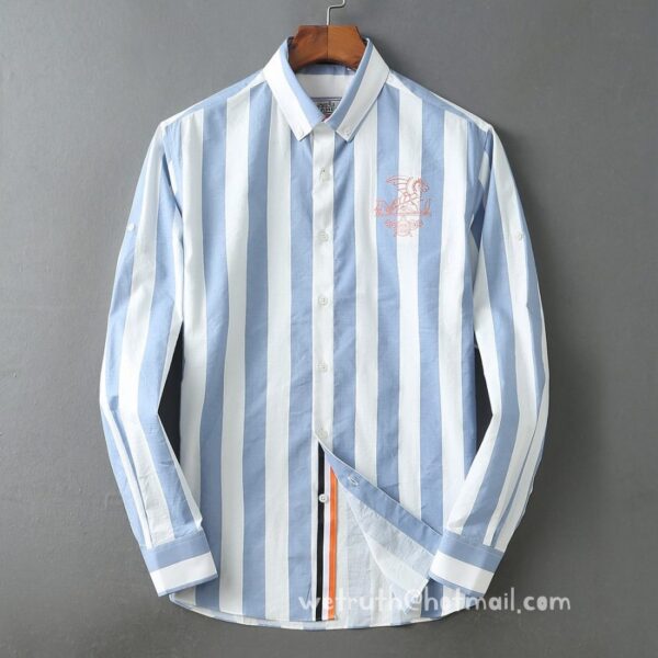 Designer Mens Clothes Hermes Cotton Check Shirt E2807