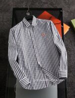 Hermes Mens Clothing Cotton Check Shirt 1630