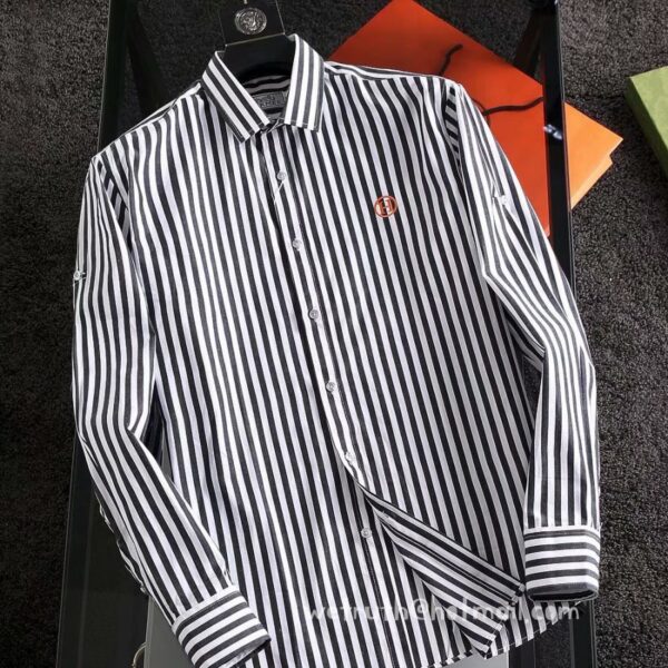 Hermes Mens Clothing Cotton Check Shirt 1630