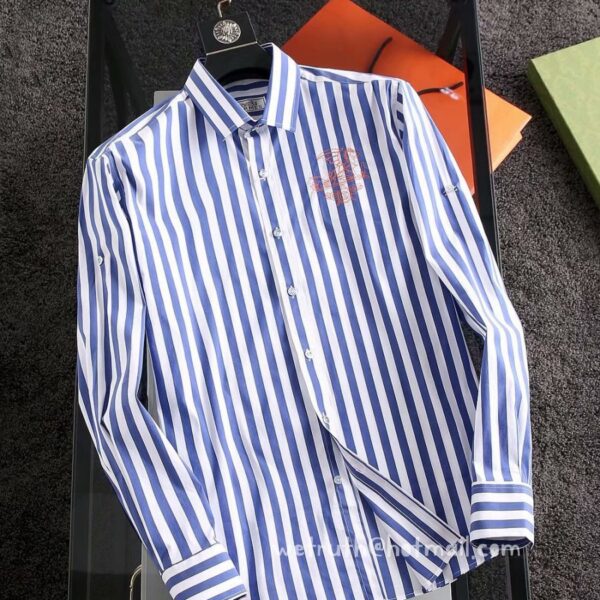 Designer Mens Clothes Hermes Cotton Check Shirt E2502