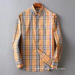 Designer Mens Cotton Shirt Burberry check shirts 1801