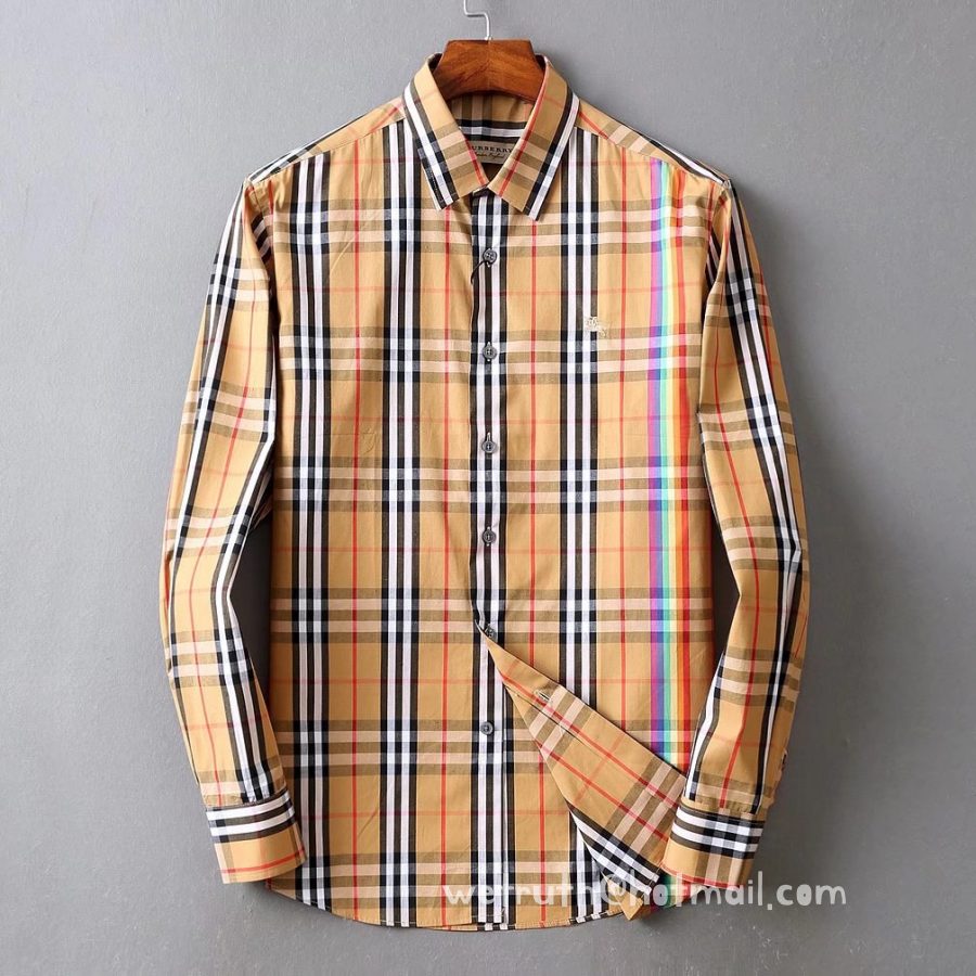 batch_2026_04_12_00_12_IMG_2106 Designer Mens Cotton Shirt Burberry check shirts 1801 - Image 1