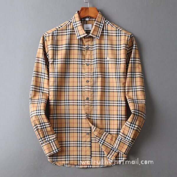 Designer Mens Cotton Shirt Burberry check shirts 1802