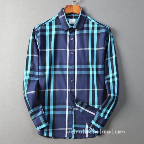 Designer Mens Cotton Shirt Burberry check shirts 1803