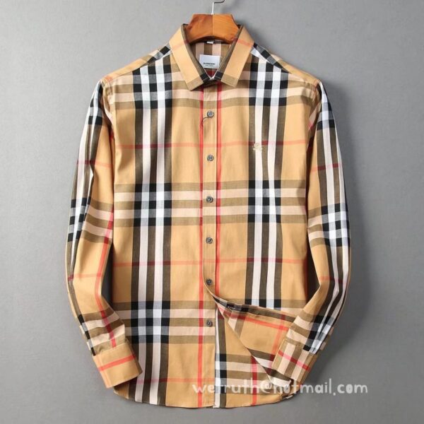 Designer Mens Cotton Shirt Burberry check shirts 1804