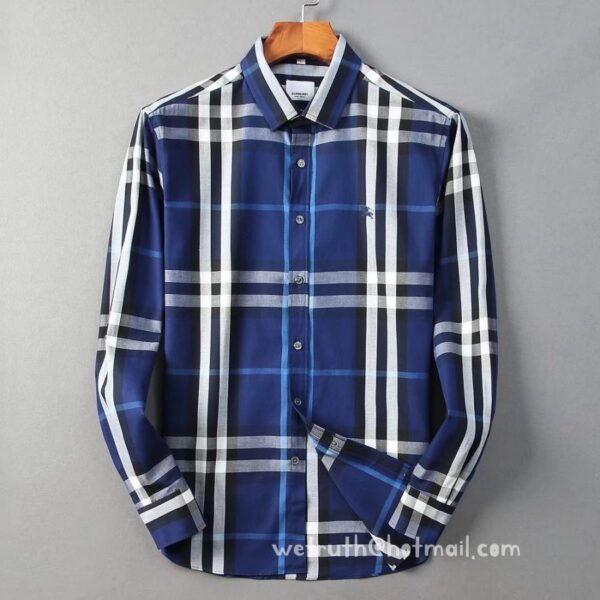 Designer Mens Cotton Shirt Burberry check shirts 1805