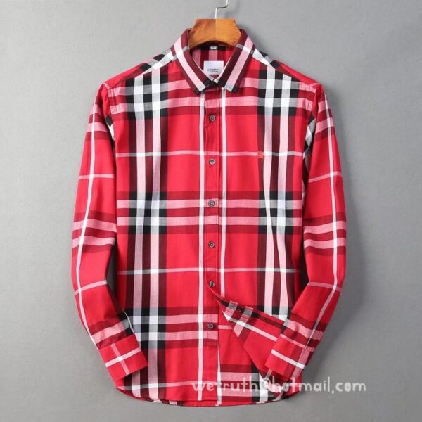 Designer Mens Cotton Shirt Burberry check shirts 1806