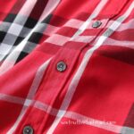 Designer Mens Cotton Shirt Burberry check shirts 1806 - Image 4