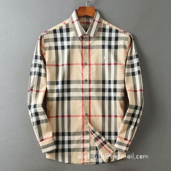 Designer Mens Cotton Shirt Burberry check shirts 1807
