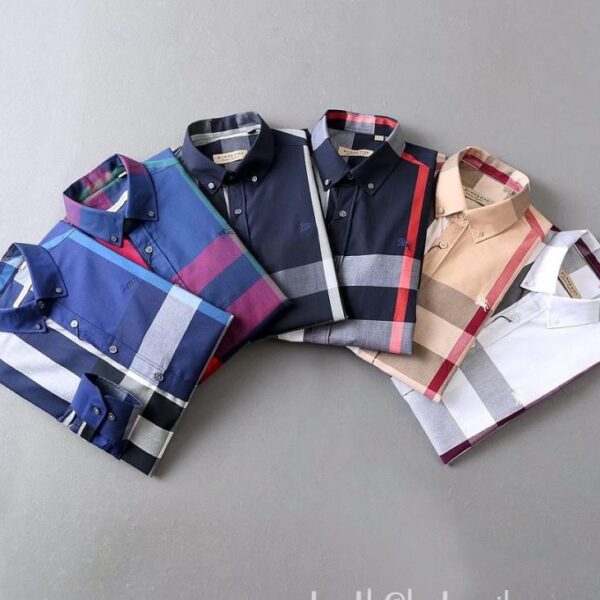 wholesale Mens Clothing Burberry check cotton shirt N2614