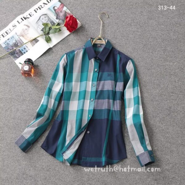 Burberry Woman Check Cotton Shirts Z2507