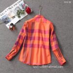 Designer Woman Clothes Burberry Woman Check Cotton Shirt S8212 - Image 5
