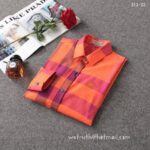 Designer Woman Clothes Burberry Woman Check Cotton Shirt S8212 - Image 4