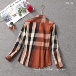 Designer Woman Clothes Burberry Woman Check Cotton Shirt S8211 - Image 8