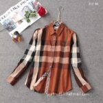 Designer Woman Clothes Burberry Woman Check Cotton Shirt S8211