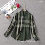 Designer Woman Clothes Burberry Woman Check Cotton Shirt S8210