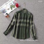 Designer Woman Clothes Burberry Woman Check Cotton Shirt S8210 - Image 6