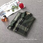 Designer Woman Clothes Burberry Woman Check Cotton Shirt S8210 - Image 5