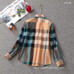 Designer Woman Clothes Burberry Woman Check Cotton Shirt S8209 - Image 6