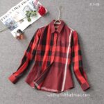 Designer Woman Clothes Burberry Woman Check Cotton Shirt S8208
