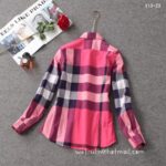 Designer Woman Clothes Burberry Woman Check Cotton Shirt S8207 - Image 5