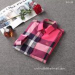 Designer Woman Clothes Burberry Woman Check Cotton Shirt S8207 - Image 4