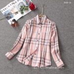 Designer Woman Clothes Burberry Woman Check Cotton Shirt S8206