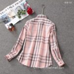 Designer Woman Clothes Burberry Woman Check Cotton Shirt S8206 - Image 5