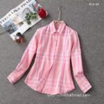 Designer Woman Clothes Burberry Woman Check Cotton Shirt S8205