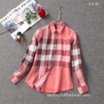 Designer Woman Clothes Burberry Woman Check Cotton Shirt S8203