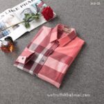 Designer Woman Clothes Burberry Woman Check Cotton Shirt S8203 - Image 4