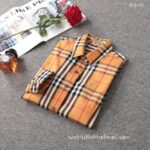 Designer Woman Clothes Burberry Woman Check Cotton Shirt S8202 - Image 5