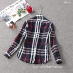 Designer Woman Clothes Burberry Woman Check Cotton Shirt S8201 - Image 5