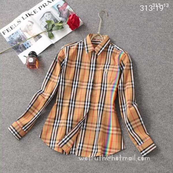 Luxury Shirt Burberry Woman Cotton check shirts G1909