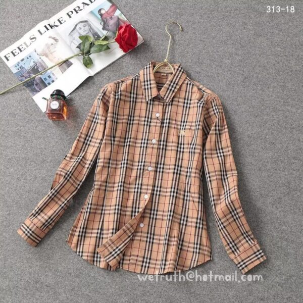 Luxury Shirt Burberry Woman Cotton check shirts G1908