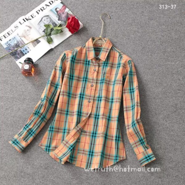 Luxury Shirt Burberry Woman Cotton check shirts G1905