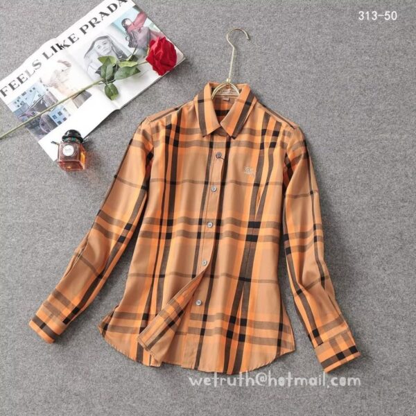 Luxury Shirt Burberry Woman Cotton check shirts G1904