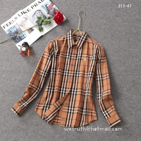 Luxury Shirt Burberry Woman Cotton check shirts G1902