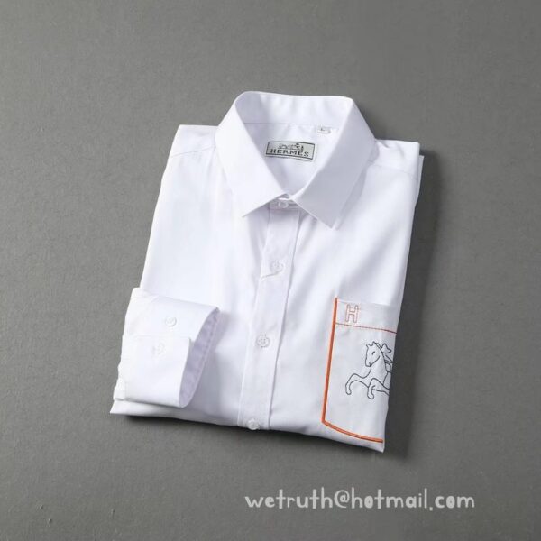 Hermes shirt Mens classic Cotton wear N4812